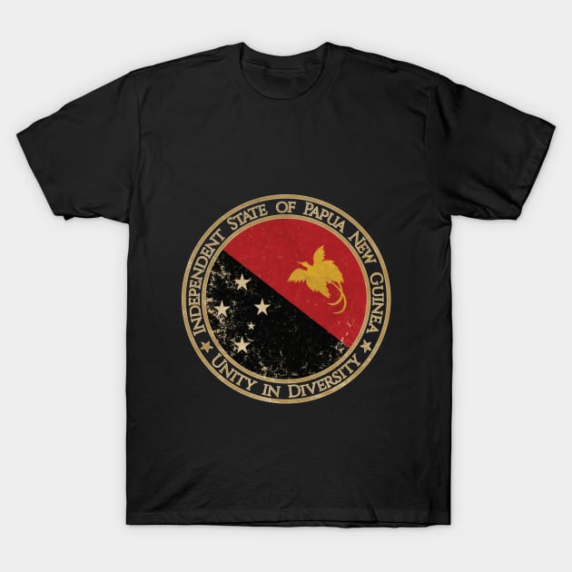 Vintage Independent State of Papua New Guinea Oceania Oceanian Flag T-Shirt by DragonXX